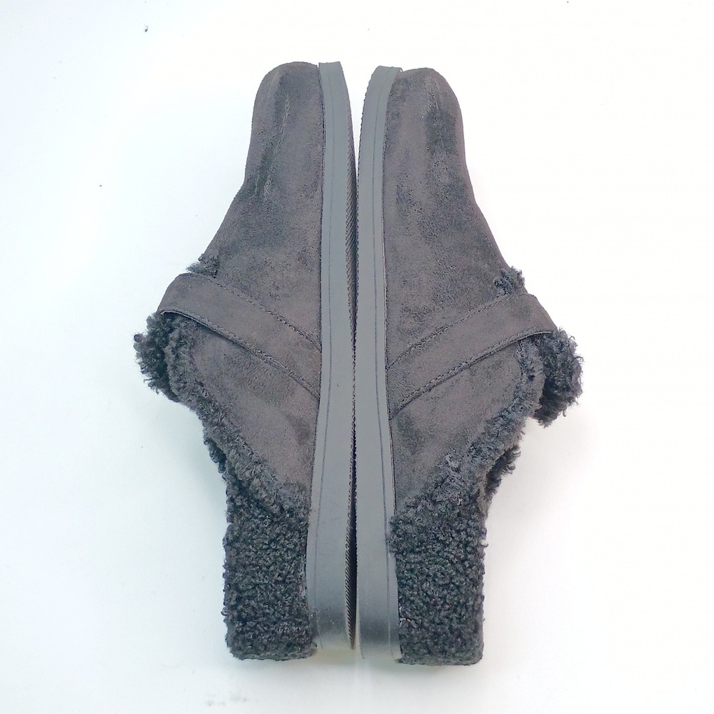 DV Dolce Vita Black Faux Suede Clogs Women Size 9 Shearling Lined Buckle Mules - Picture 8 of 10